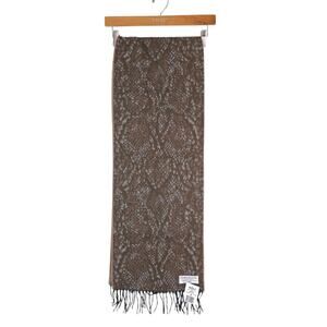 Croft & Barrow Scarf Taupe Brown Acrylic Knit‎ Fringe Winter Cozy Classiccore